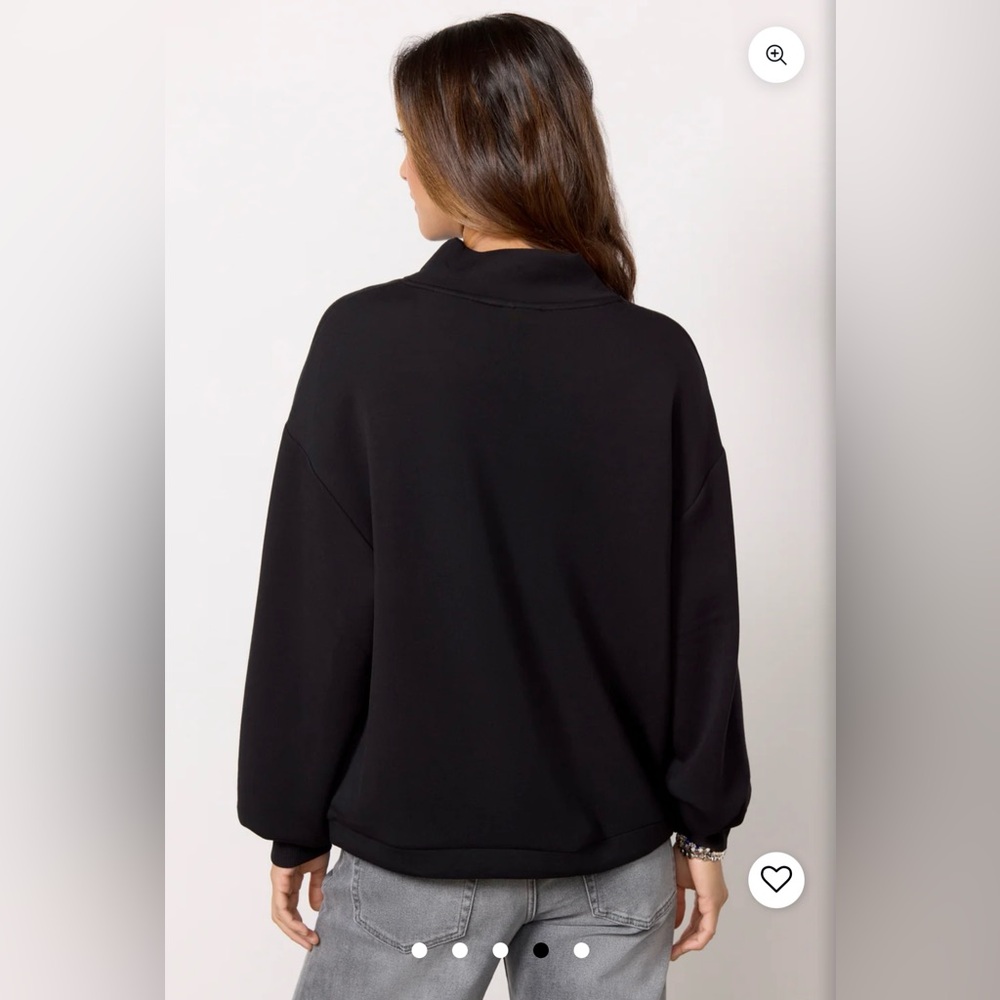 Varley Double Soft Betsy Sweat Mock Neck Pullover Black Size S Minimalist - Picture 4 of 16